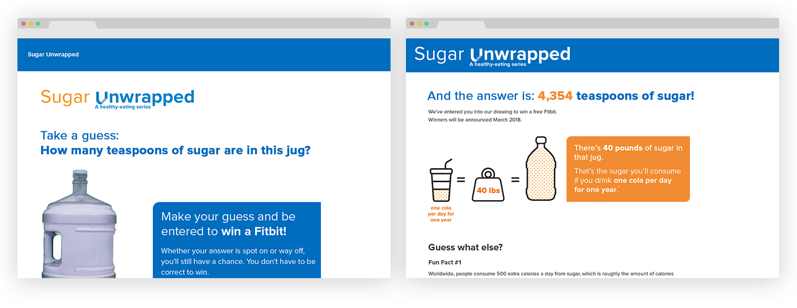 Geisinger Sugar Unwrapped campaign website